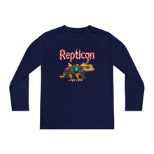 Load image into Gallery viewer, Repticon Youth Long Sleeve Competitor Tee w/ Crested Gecko Christmas Tree
