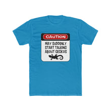 Load image into Gallery viewer, Repticon Men&#39;s Cotton Crew Tee - Humorous Gecko Caution Sign
