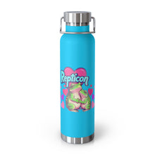 Load image into Gallery viewer, Repticon Copper Vacuum Insulated Bottle, 22oz w/ Valentine Frogs
