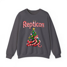 Load image into Gallery viewer, Repticon Unisex Heavy Blend™ Crewneck Sweatshirt w/ Candy Cane Snake Christmas Tree
