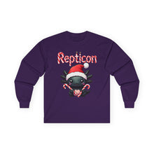 Load image into Gallery viewer, Repticon Unisex Ultra Cotton Long Sleeve Tee w/ Axolotl Santa
