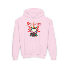 Load image into Gallery viewer, Repticon Youth Heavy Blend Hooded Sweatshirt w/ Axolotl Christmas Tree
