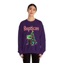 Load image into Gallery viewer, Repticon Unisex Heavy Blend™ Crewneck Sweatshirt w/ Crested Gecko Christmas Tree
