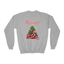 Load image into Gallery viewer, Repticon Youth Crewneck Sweatshirt w/ Candy Cane Snake Christmas Tree
