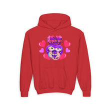 Load image into Gallery viewer, Repticon Youth Heavy Blend Hooded Sweatshirt w/ Valentine Crested Geckos
