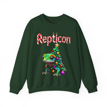 Load image into Gallery viewer, Repticon Unisex Heavy Blend™ Crewneck Sweatshirt w/ Crested Gecko Christmas Tree
