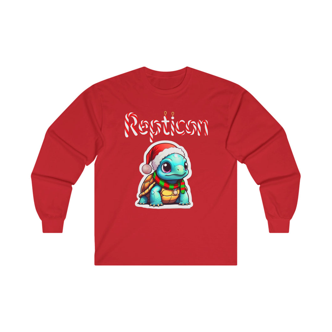 Repticon Unisex Ultra Cotton Long Sleeve Tee w/ Tortoise Santa