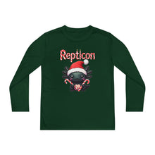 Load image into Gallery viewer, Repticon Youth Long Sleeve Competitor Tee w/ Axolotl Santa
