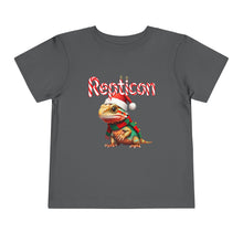 Load image into Gallery viewer, Repticon Toddler Short Sleeve Tee w/ Bearded Dragon Santa
