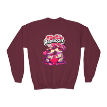 Load image into Gallery viewer, Repticon Youth Crewneck Sweatshirt w/ Valentine&#39;s Frogs
