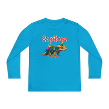 Load image into Gallery viewer, Repticon Youth Long Sleeve Competitor Tee w/ Crested Gecko Christmas Tree
