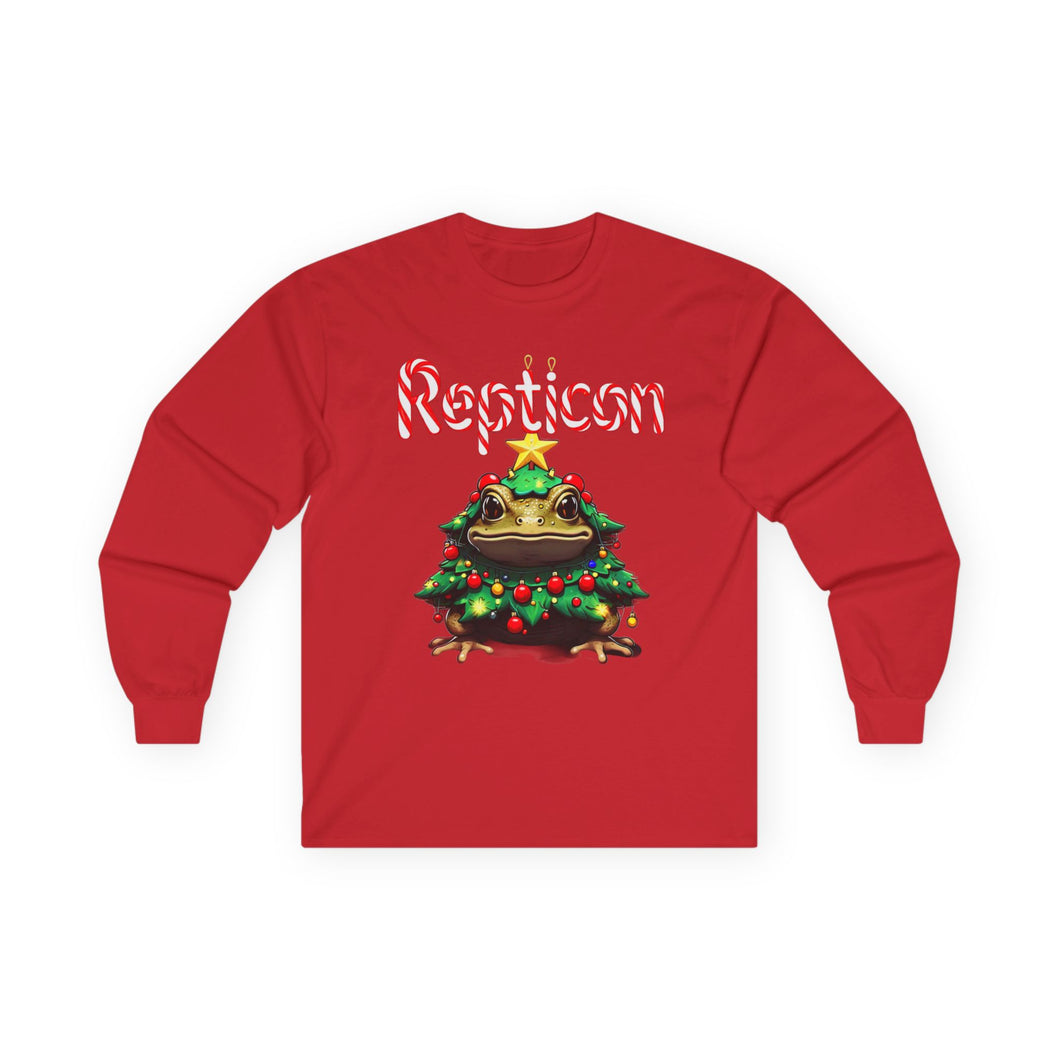 Repticon Unisex Ultra Cotton Long Sleeve Tee w/ Toad Christmas Tree