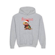 Load image into Gallery viewer, Repticon Youth Heavy Blend Hooded Sweatshirt w/ Bearded Dragon Santa
