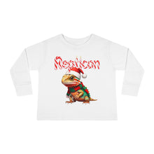 Load image into Gallery viewer, Repticon Toddler Long Sleeve Tee w/ Bearded Dragon Santa
