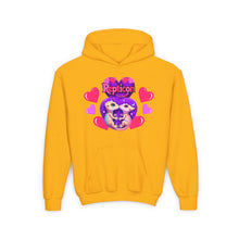 Load image into Gallery viewer, Repticon Youth Heavy Blend Hooded Sweatshirt w/ Valentine Crested Geckos
