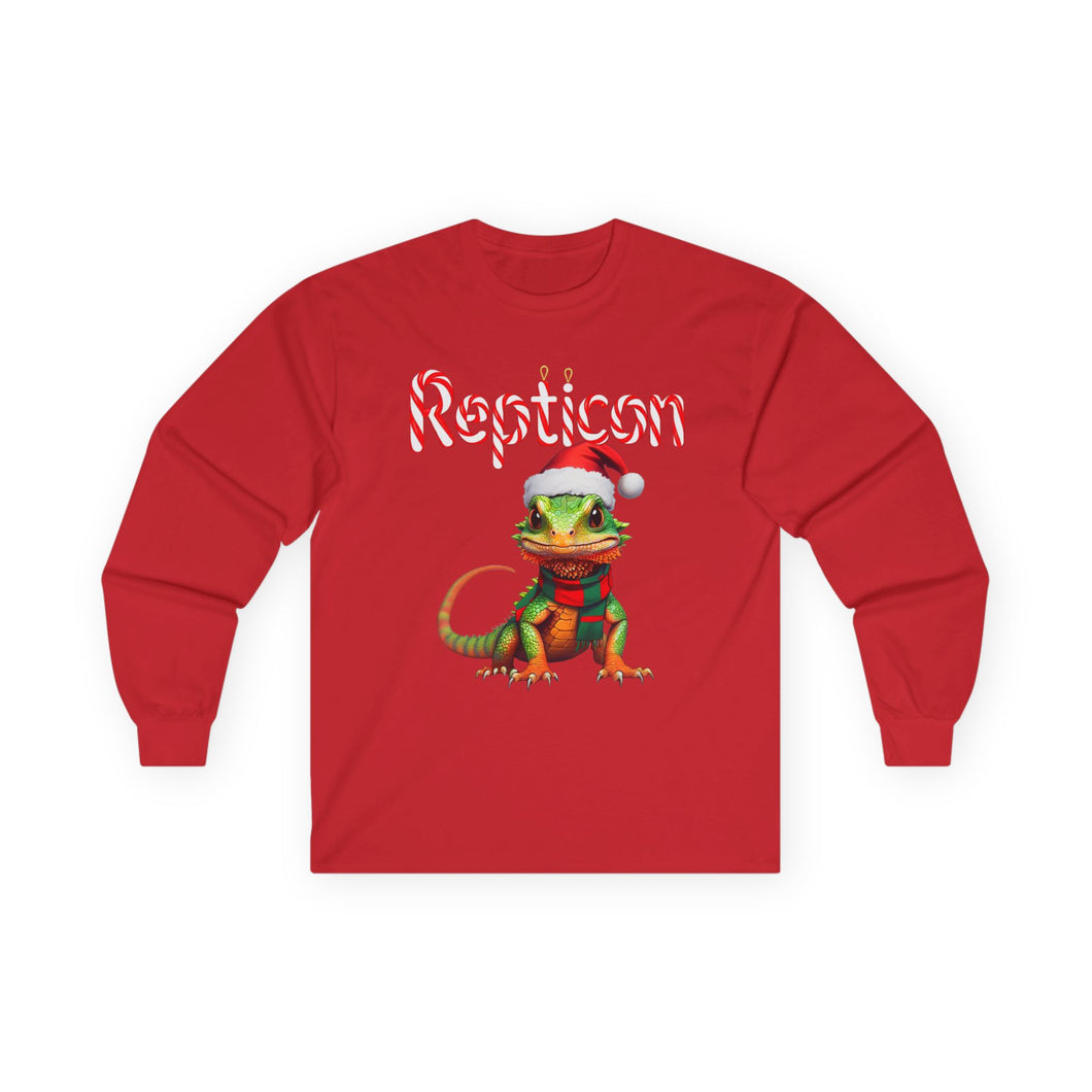 Unisex Ultra Cotton Long Sleeve Tee w/ Lizard Santa