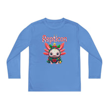 Load image into Gallery viewer, Repticon Youth Long Sleeve Competitor Tee w/ Axolotl Christmas Tree
