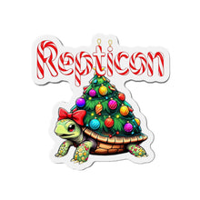 Load image into Gallery viewer, Repticon Die-Cut Magnets w/ Tortoise Christmas Tree
