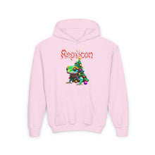 Load image into Gallery viewer, Repticon Youth Heavy Blend Hooded Sweatshirt w/ Gecko Christmas Tree
