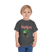 Load image into Gallery viewer, Repticon Toddler Short Sleeve Tee w/ Gecko Christmas Tree
