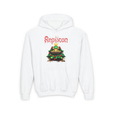 Load image into Gallery viewer, Repticon Youth Heavy Blend Hooded Sweatshirt w/ Toad Christmas Tree
