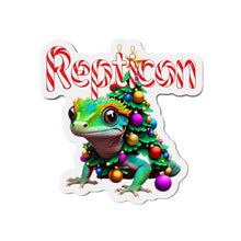Load image into Gallery viewer, Repticon Die-Cut Magnets w/ Gecko Santa
