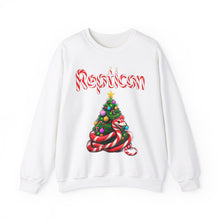 Load image into Gallery viewer, Repticon Unisex Heavy Blend™ Crewneck Sweatshirt w/ Candy Cane Snake Christmas Tree
