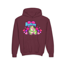 Load image into Gallery viewer, Repticon Youth Heavy Blend Hooded Sweatshirt w/ Valentine Frogs
