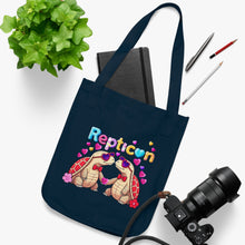 Load image into Gallery viewer, Repticon Organic Canvas Tote Bag w/ Valentine Tortoises
