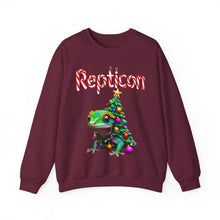 Load image into Gallery viewer, Repticon Unisex Heavy Blend™ Crewneck Sweatshirt w/ Crested Gecko Christmas Tree
