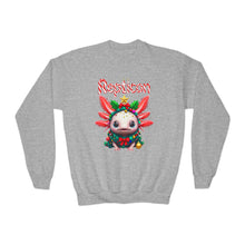 Load image into Gallery viewer, Repticon Youth Crewneck Sweatshirt w/ Axolotl Christmas Tree
