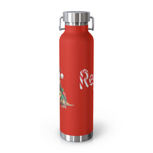 Load image into Gallery viewer, Repticon Copper Vacuum Insulated Bottle, 22oz w/ Bearded Dragon Santa
