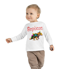 Load image into Gallery viewer, Repticon Toddler Long Sleeve Tee w/ Crested Gecko Christmas Tree
