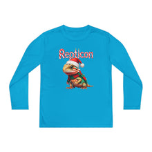 Load image into Gallery viewer, Repticon Youth Long Sleeve Competitor Tee w/ Bearded Dragon Santa
