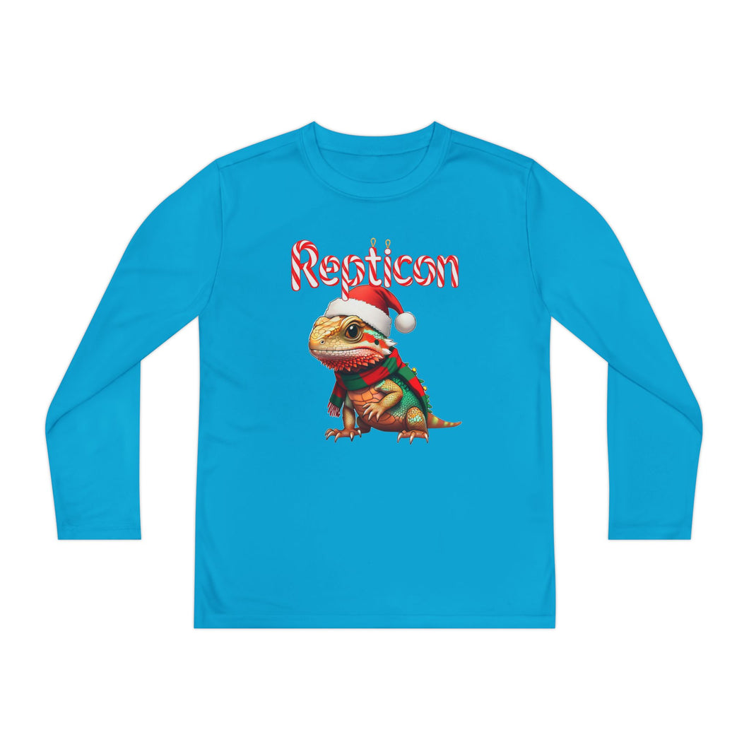 Repticon Youth Long Sleeve Competitor Tee w/ Bearded Dragon Santa