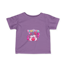 Load image into Gallery viewer, Repticon Infant Fine Jersey Tee w/ Valentine Axolotls
