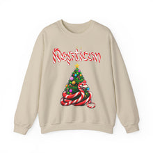 Load image into Gallery viewer, Repticon Unisex Heavy Blend™ Crewneck Sweatshirt w/ Candy Cane Snake Christmas Tree
