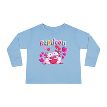 Load image into Gallery viewer, Repticon Toddler Long Sleeve Tee w/ Valentine Axolotls
