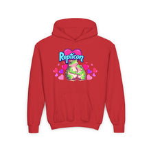 Load image into Gallery viewer, Repticon Youth Heavy Blend Hooded Sweatshirt w/ Valentine Frogs
